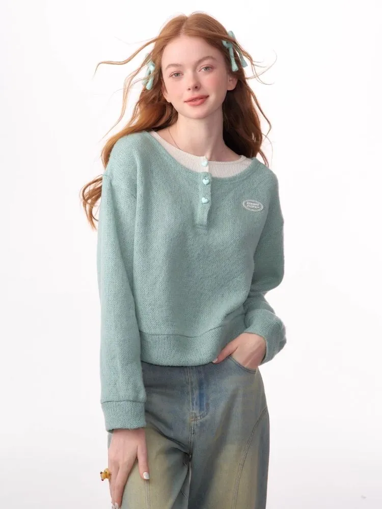 Lazy wind false two-piece sweater【s0000006148】