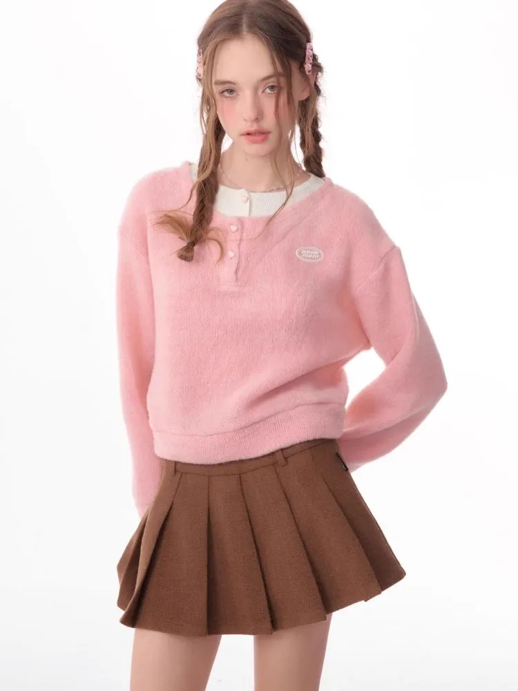 Lazy wind false two-piece sweater【s0000006148】