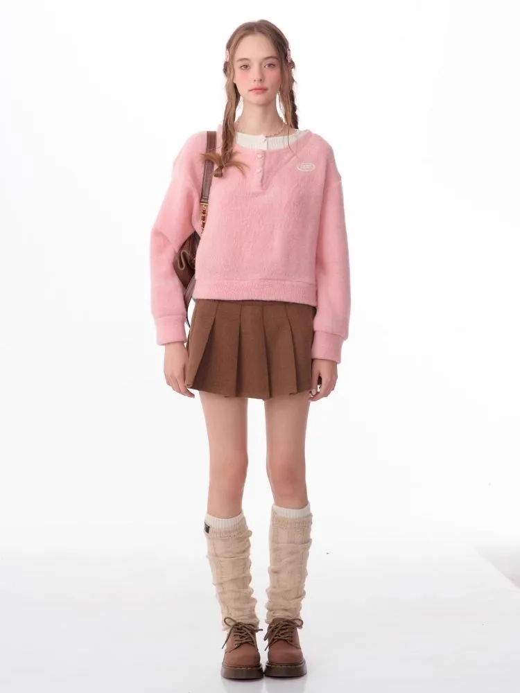 Lazy wind false two-piece sweater【s0000006148】
