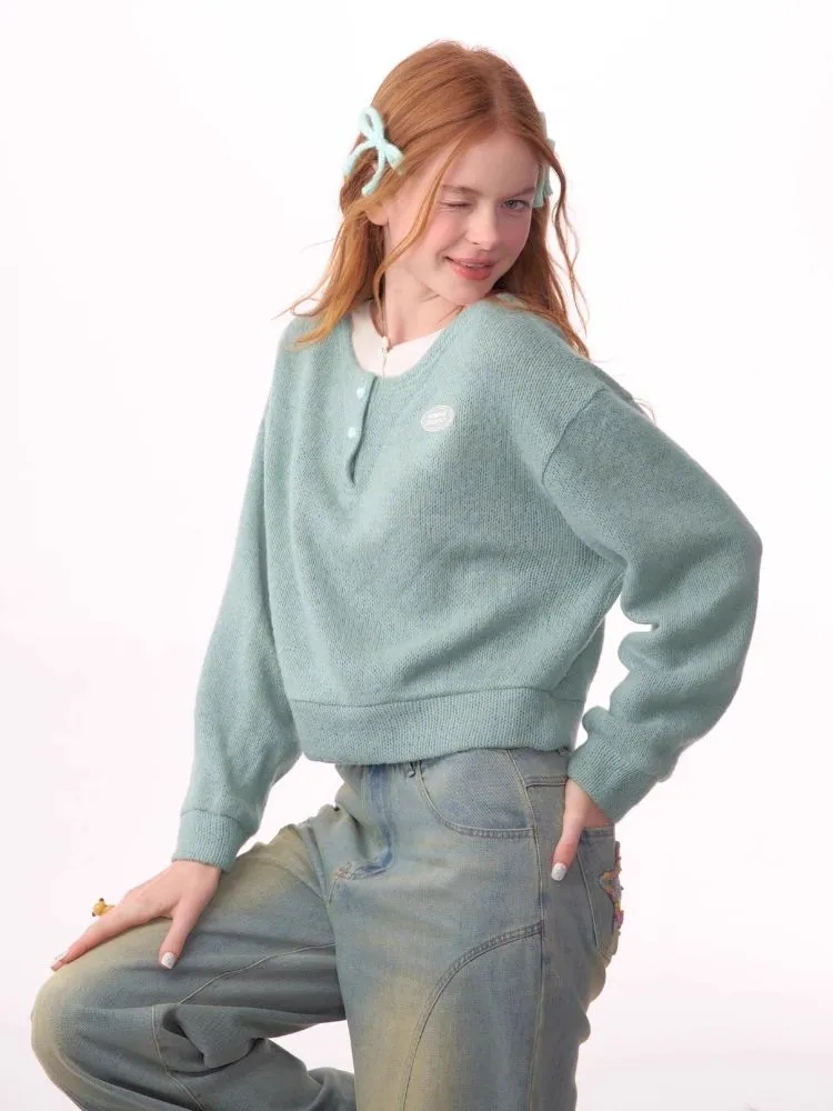 Lazy wind false two-piece sweater【s0000006148】