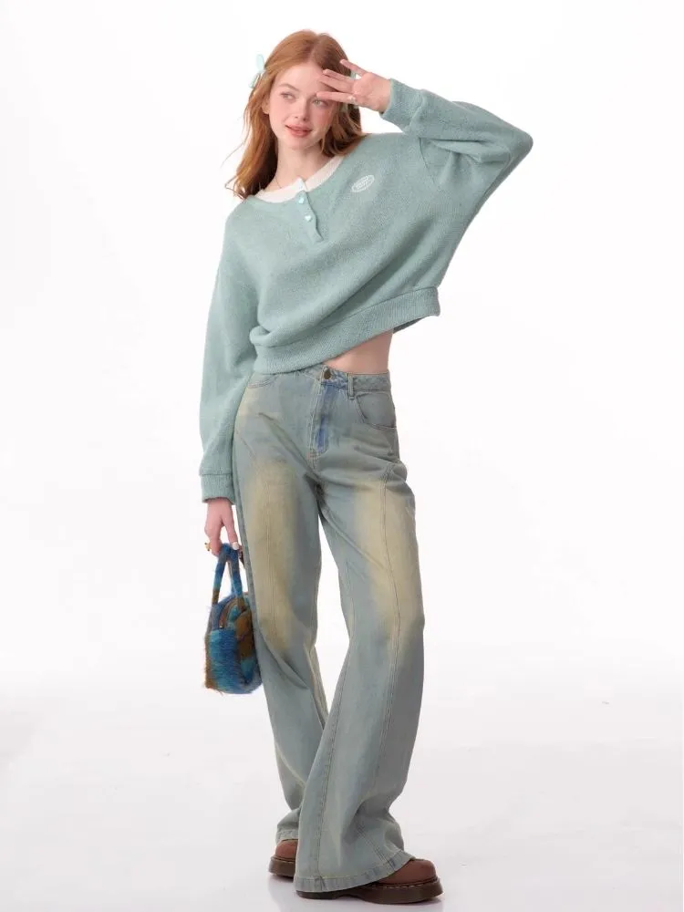 Lazy wind false two-piece sweater【s0000006148】