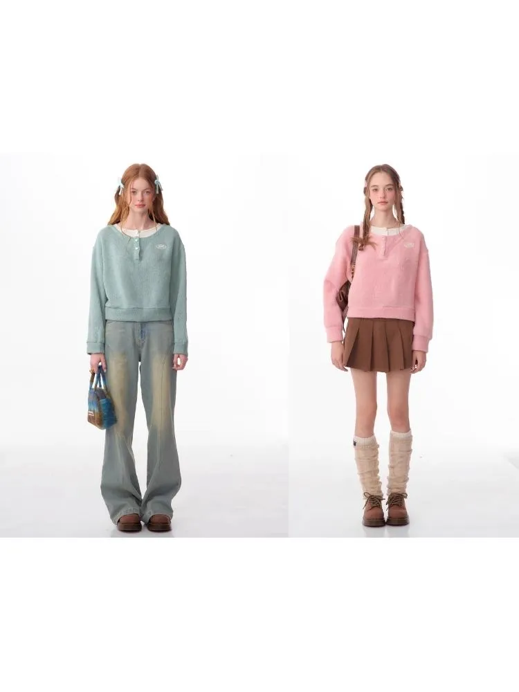 Lazy wind false two-piece sweater【s0000006148】