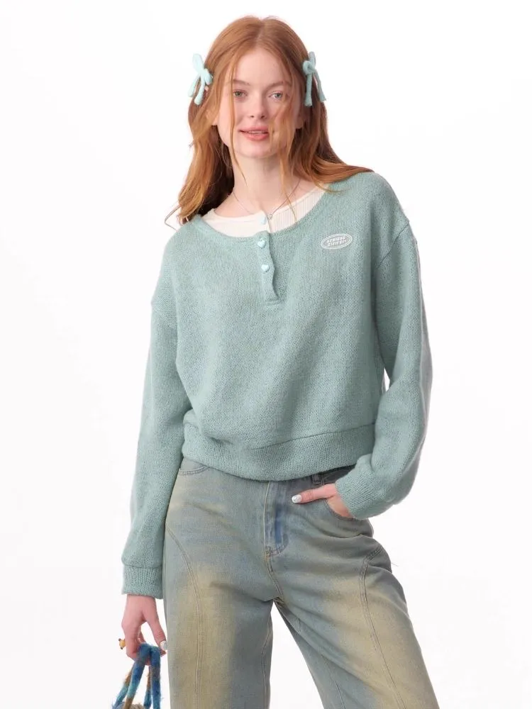Lazy wind false two-piece sweater【s0000006148】