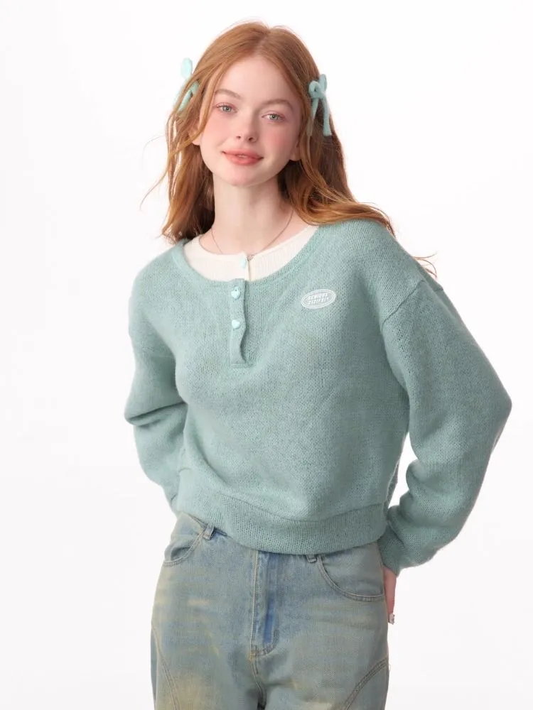 Lazy wind false two-piece sweater【s0000006148】