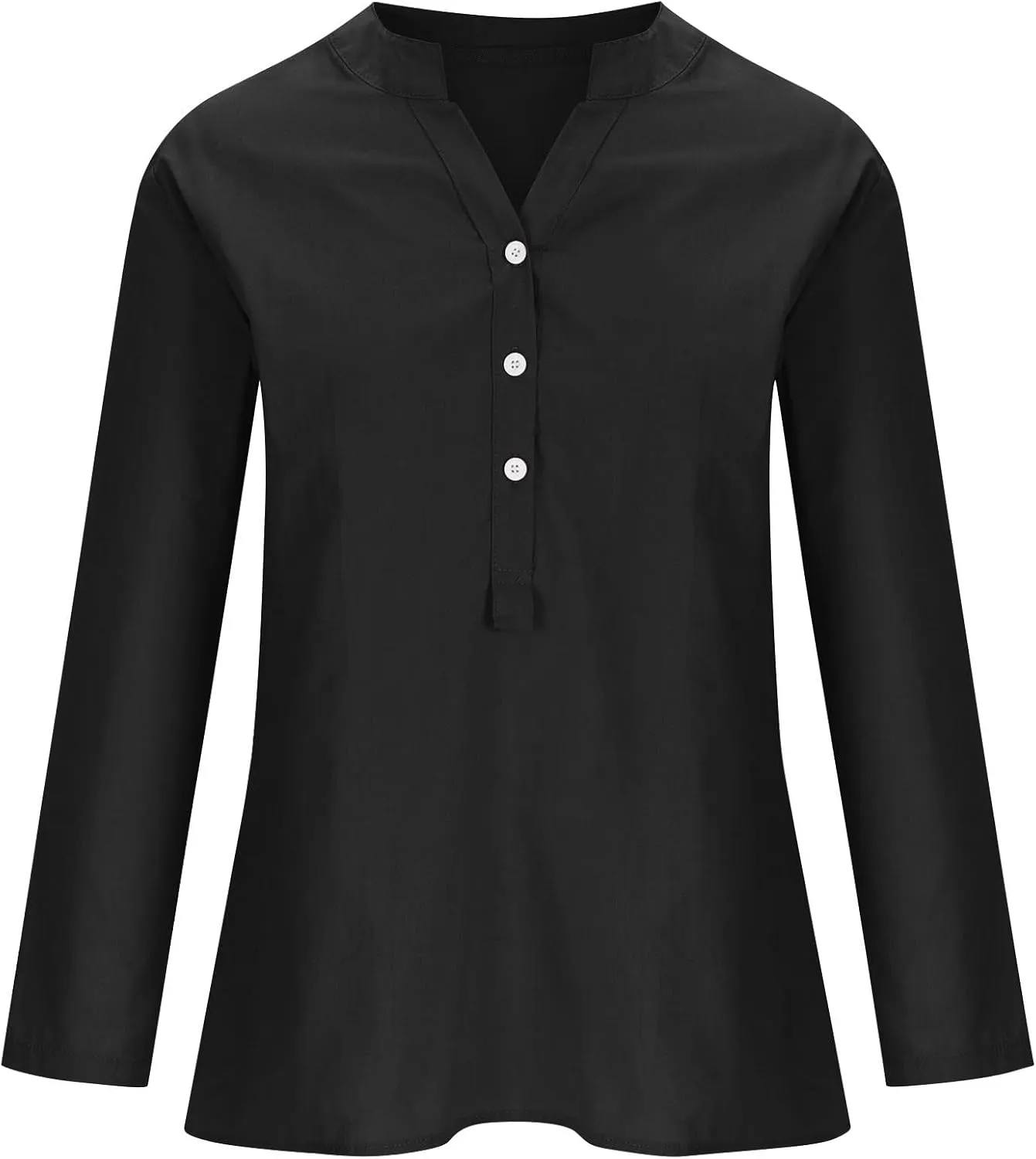Linen Shirts for Women Breathable Tops Women's Loose Cotton Linen Blouses Womens 3/4 Length Sleeve Ladies Hemp Clothes