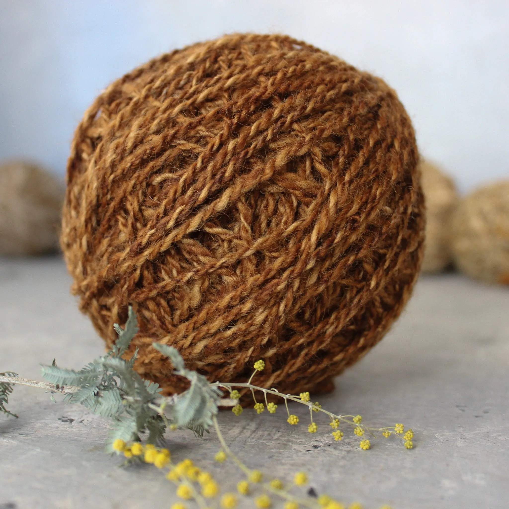 Local Handspun Plant Dyed Yarn Balls