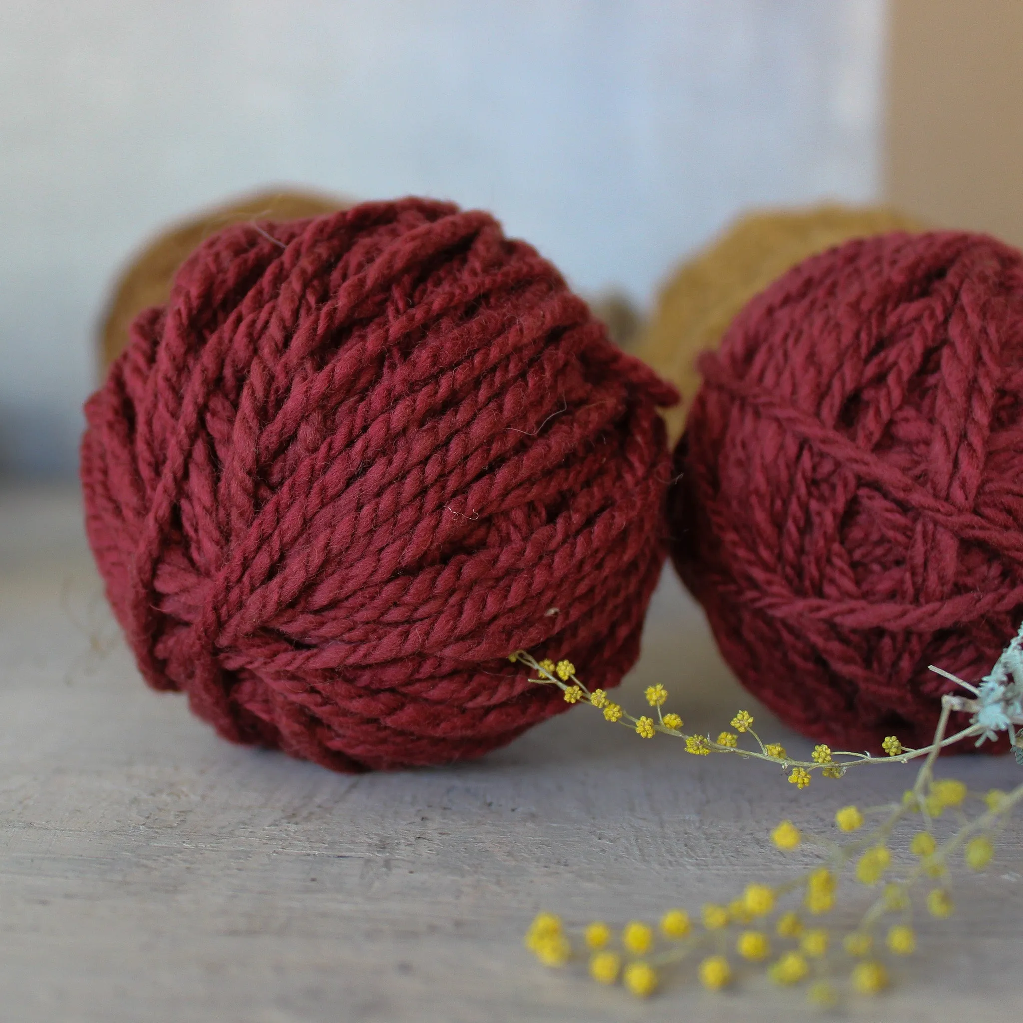 Local Handspun Plant Dyed Yarn Balls