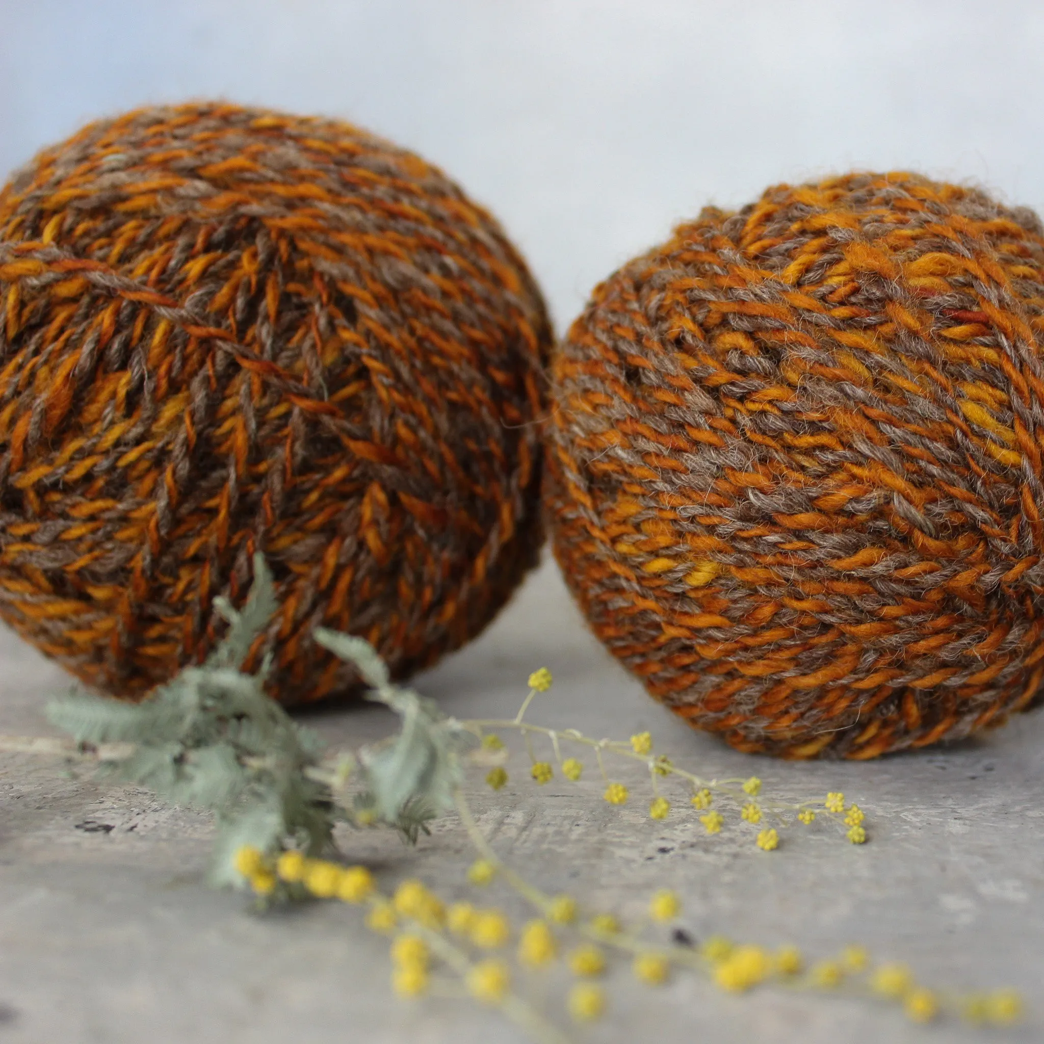 Local Handspun Plant Dyed Yarn Balls