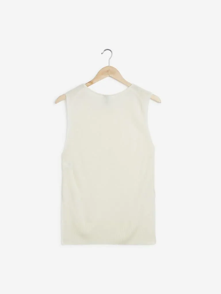 LOV Off White Knitted Peserico Top