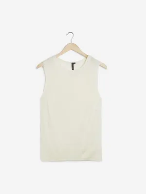 LOV Off White Knitted Peserico Top