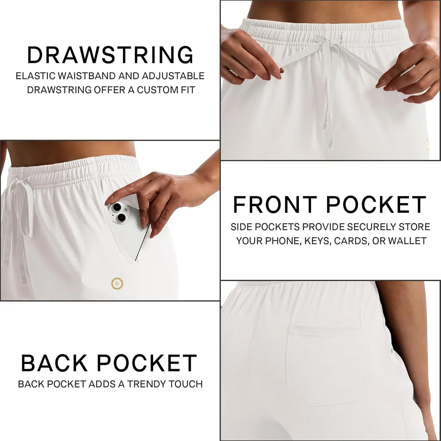 LUCKYCATCUS Women's 7" Bermuda Shorts Jersey Shorts with Pockets Workout Yoga Athletic Long Shorts for Women