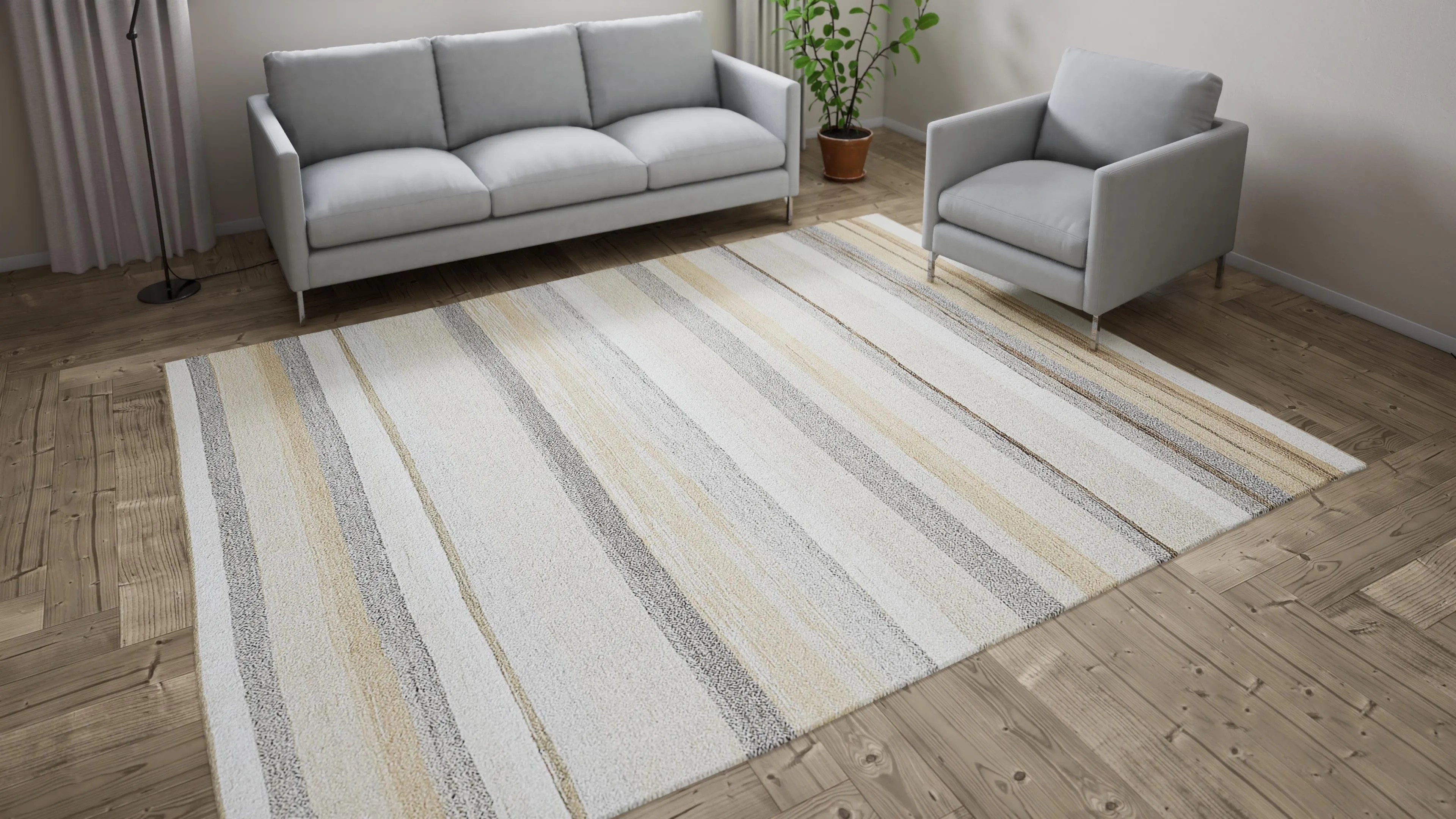 Multicolored Flatweave Hemp Rug - 8'1" x 10'1"