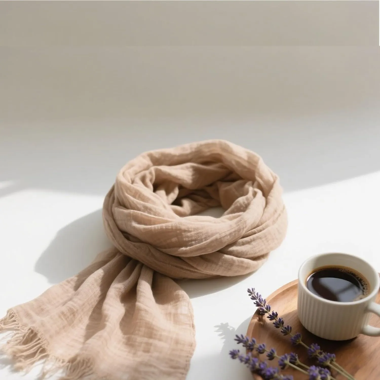 Nydotd Women Summer Cotton Linen Scarf Crinkle Long Beach Shawl Wrap hijab with Fringe