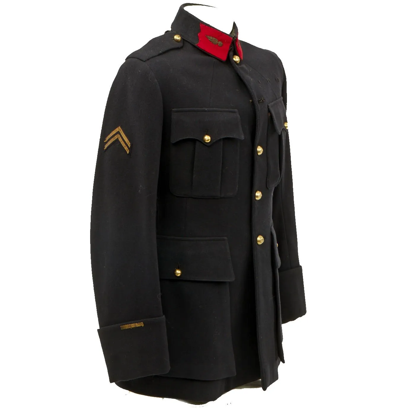 Original French WWI Armored Corps Tanker NCO Uniform Tunic with Identification