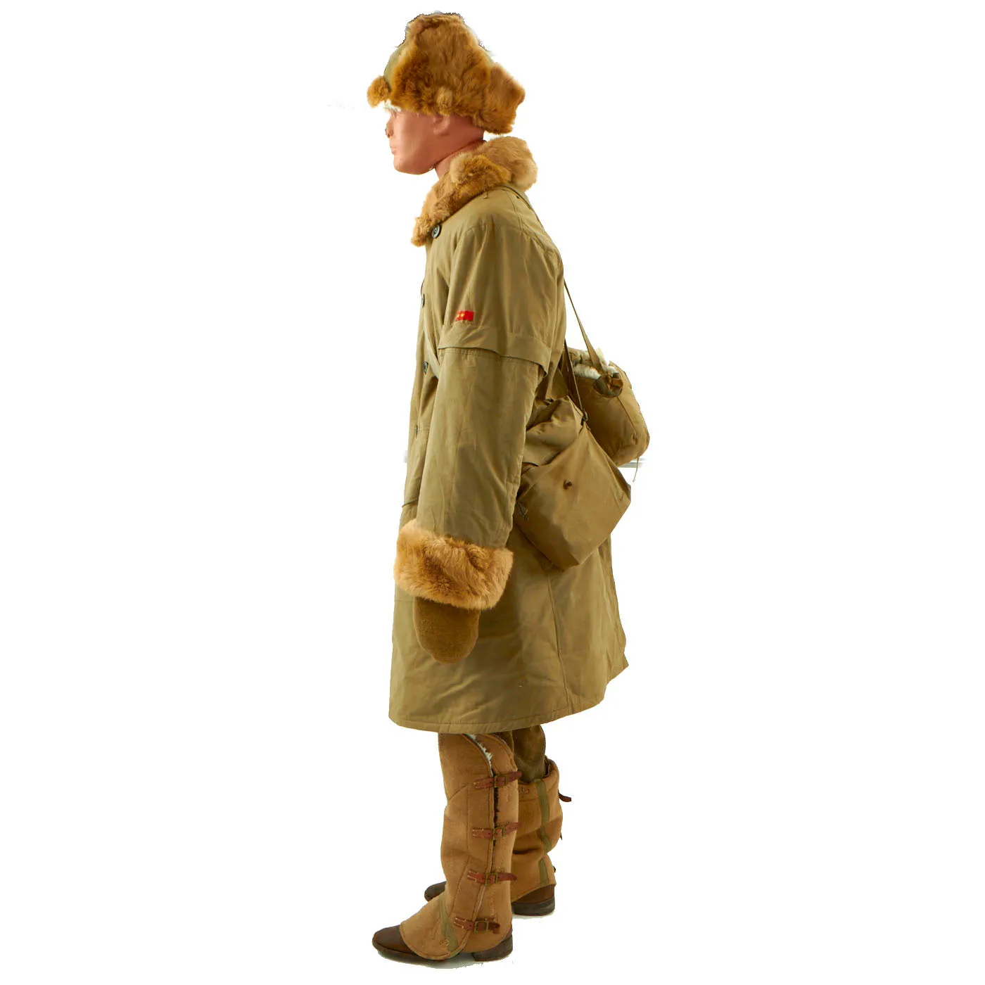 Original WWII IJA Japanese Enlistedman’s Arctic Combat Uniform and Gear Display on Mannequin