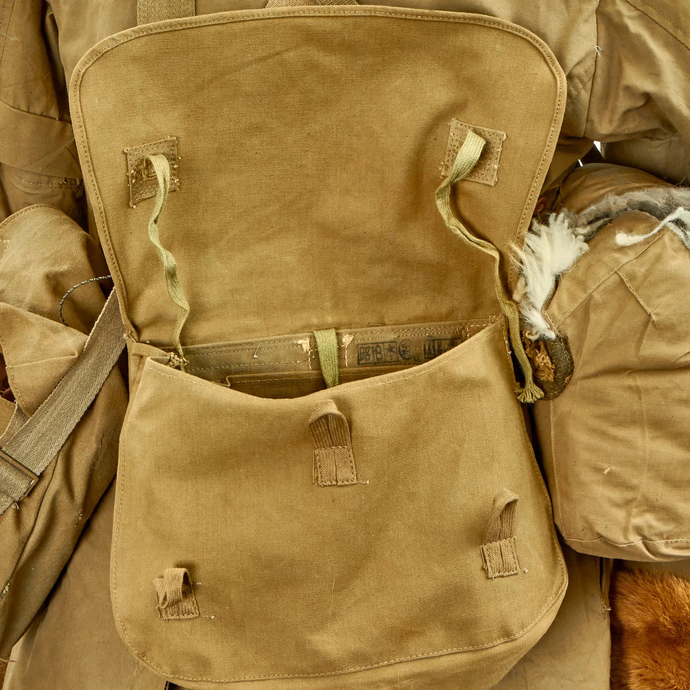 Original WWII IJA Japanese Enlistedman’s Arctic Combat Uniform and Gear Display on Mannequin