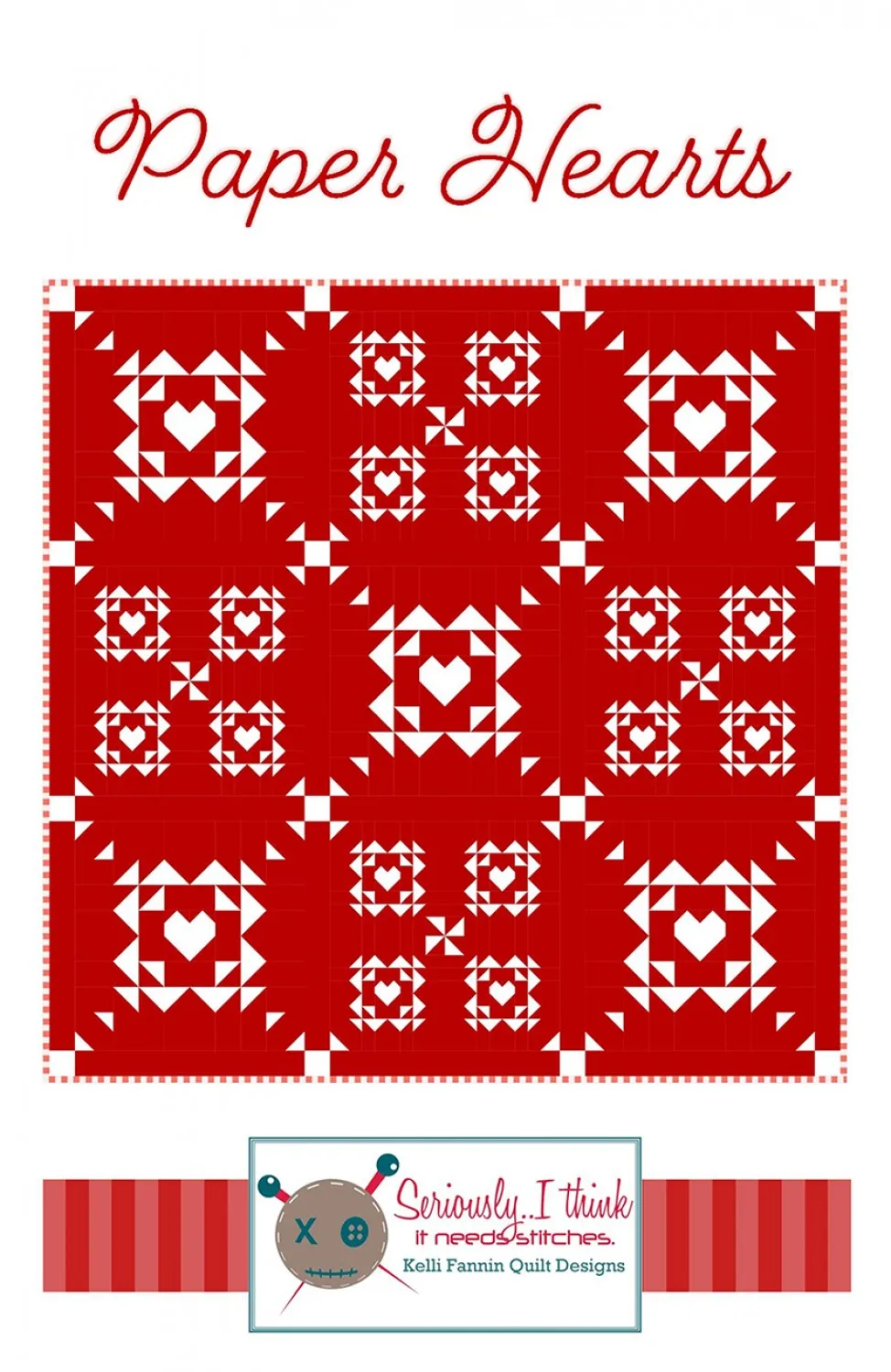 PATTERN, Paper Hearts Quilt by Kelli Fannin
