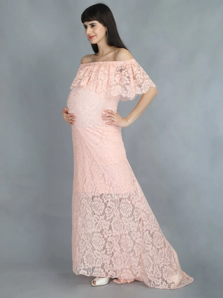 Petal Peach Maternity Dress