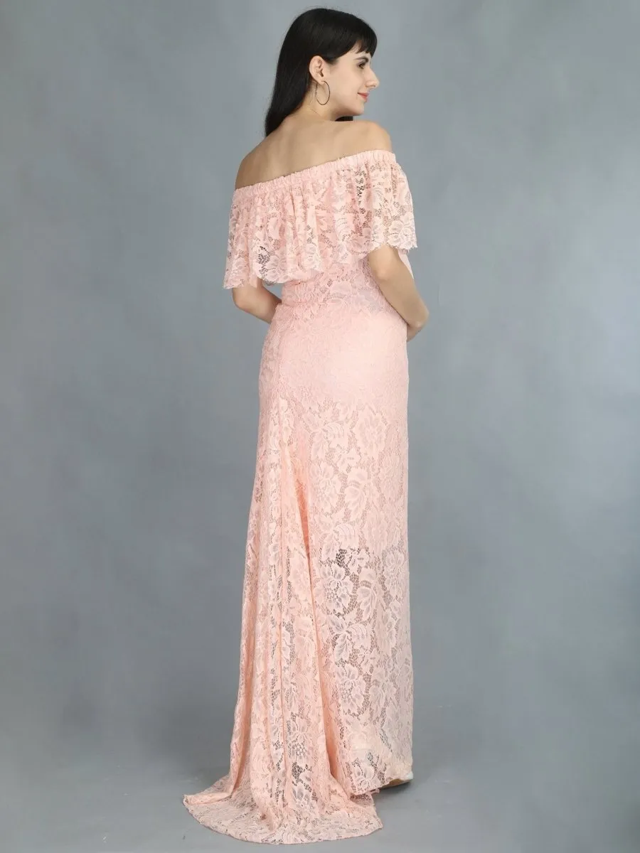 Petal Peach Maternity Dress