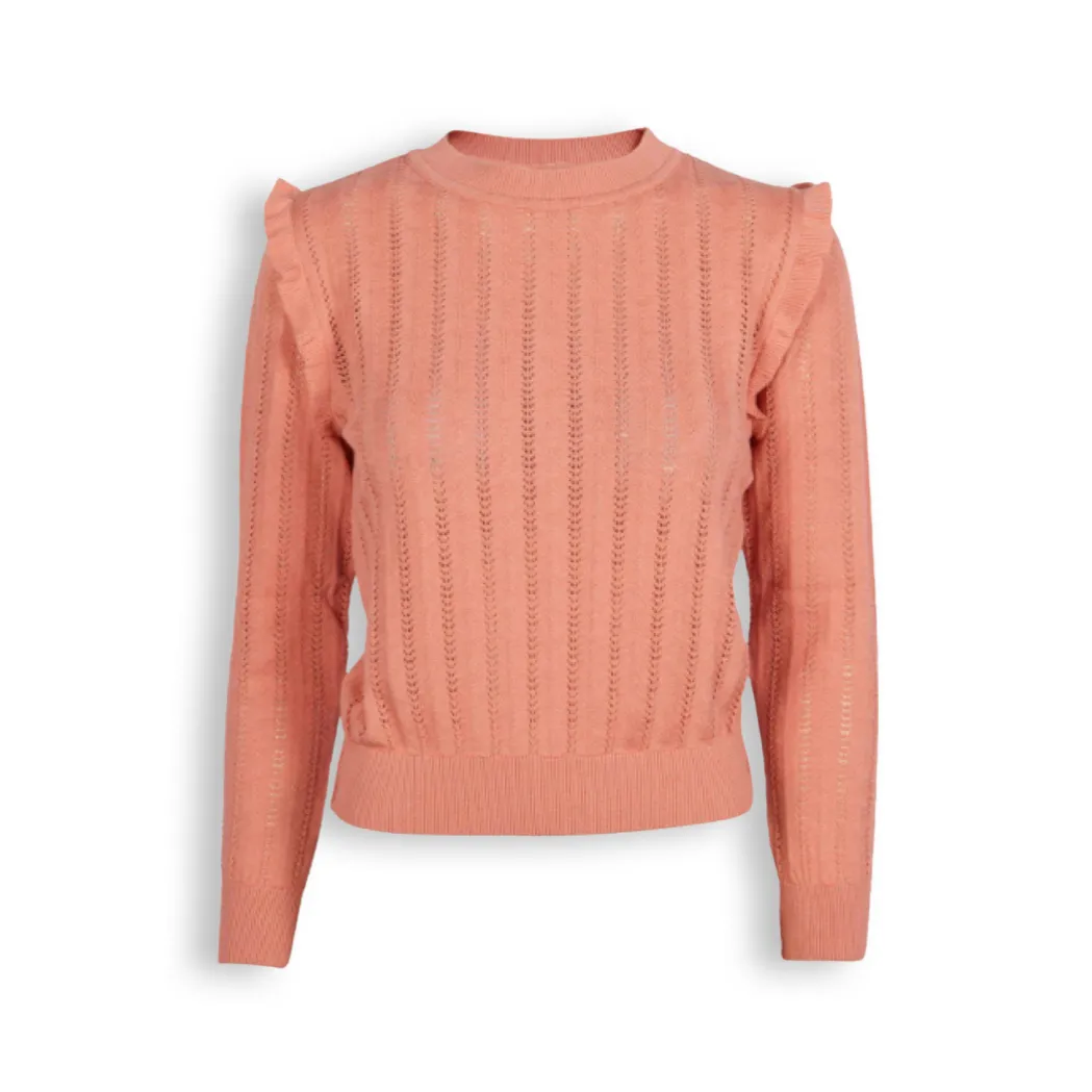 Pink Ruffle Knitted Top