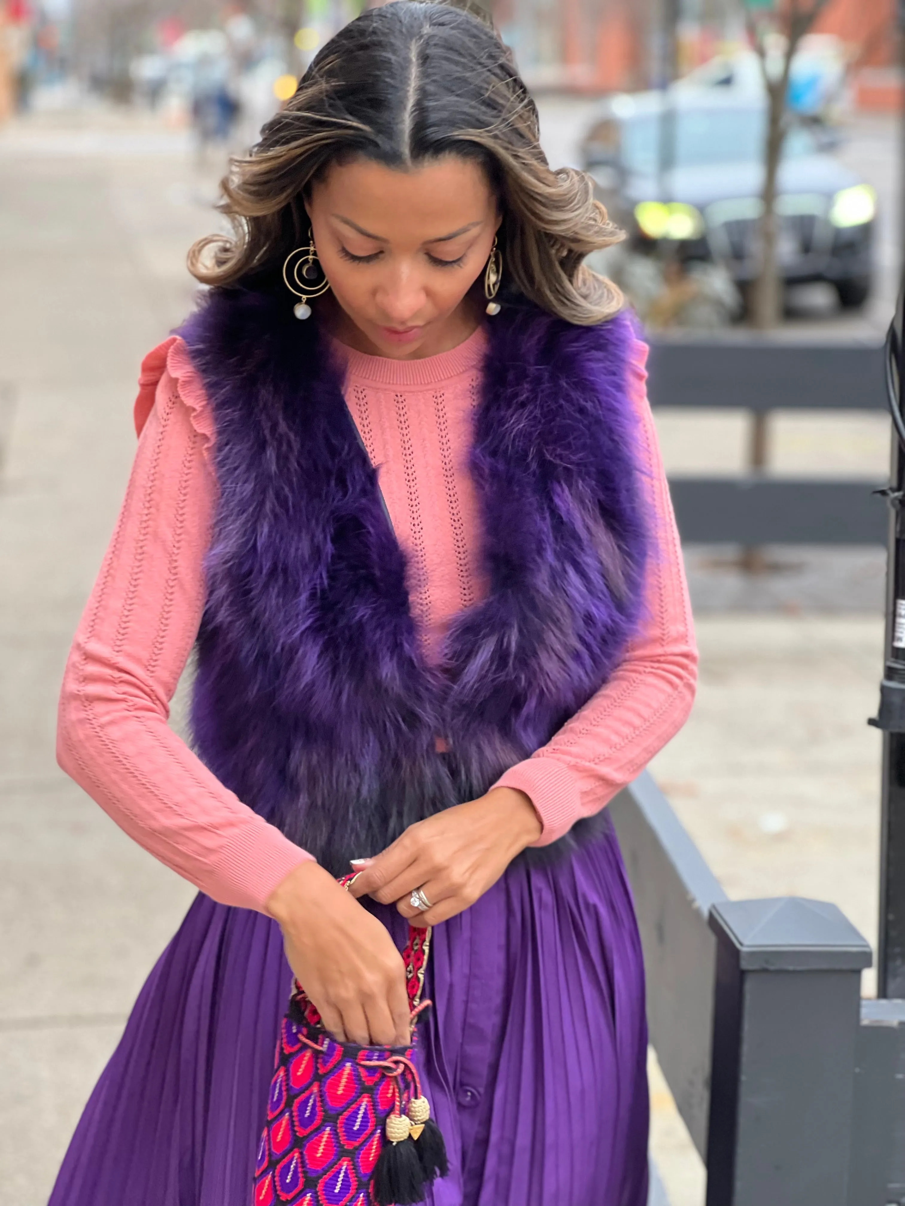 Pink Ruffle Knitted Top