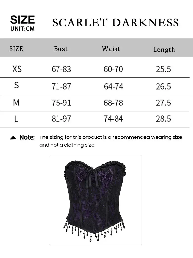 Punk Sweetheart Collar Lace Dark Jacquard Tube Top