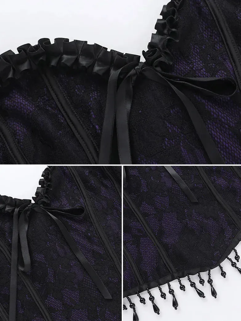 Punk Sweetheart Collar Lace Dark Jacquard Tube Top