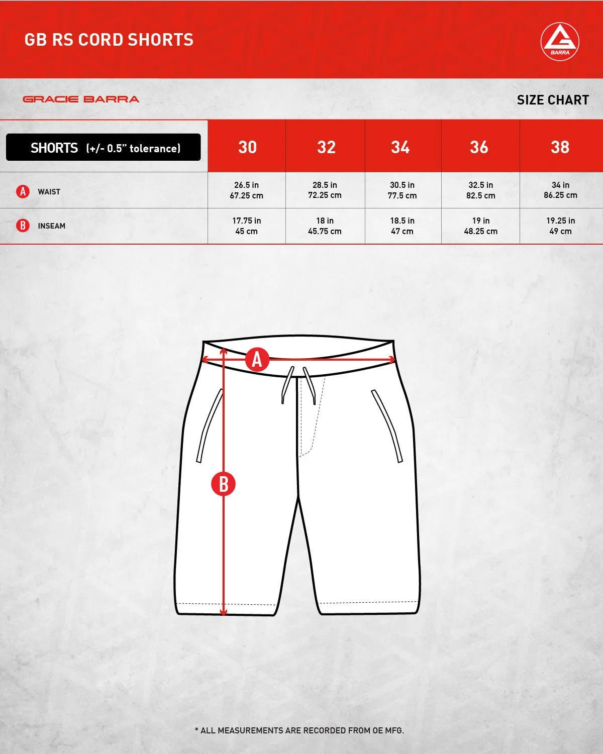 Red Shield Mens Corduroy Short - Black