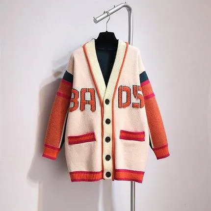 Retro Letterman Patchwork Cardigan