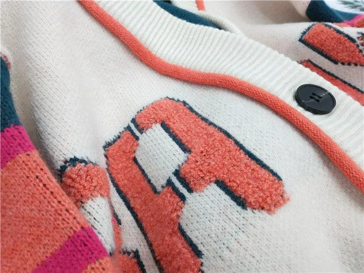 Retro Letterman Patchwork Cardigan
