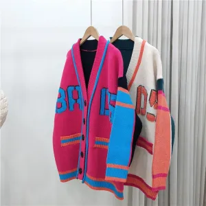 Retro Letterman Patchwork Cardigan