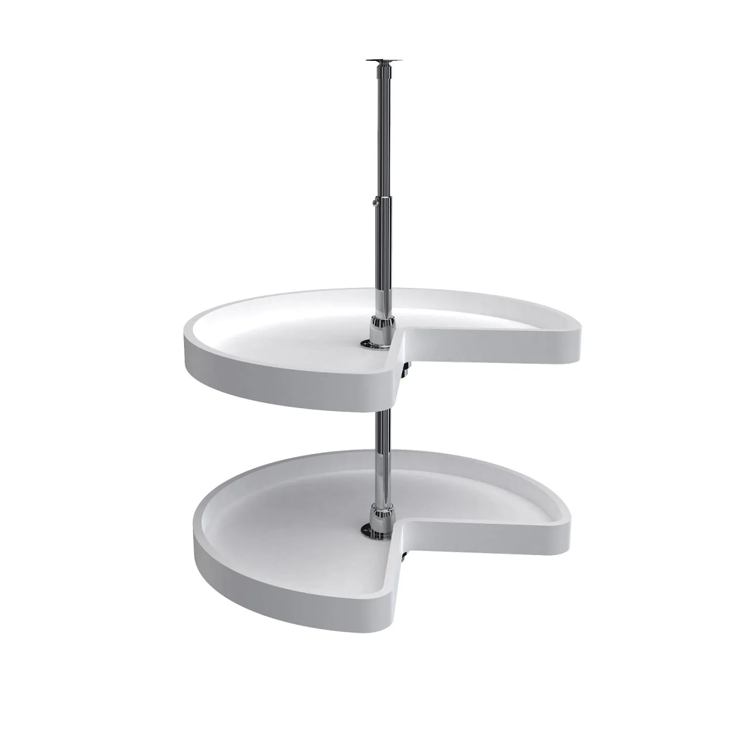 Rev-A-Shelf 24" White Polymer Kidney Lazy Susans 2-Shelf 6472-24-11-52