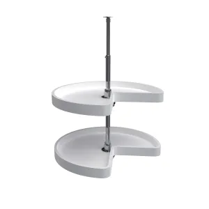 Rev-A-Shelf 24" White Polymer Kidney Lazy Susans 2-Shelf 6472-24-11-52