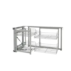 Rev-A-Shelf / 5707-18CR / Sliding 4-shelf Wire Blind Corner Cabinet Organizer