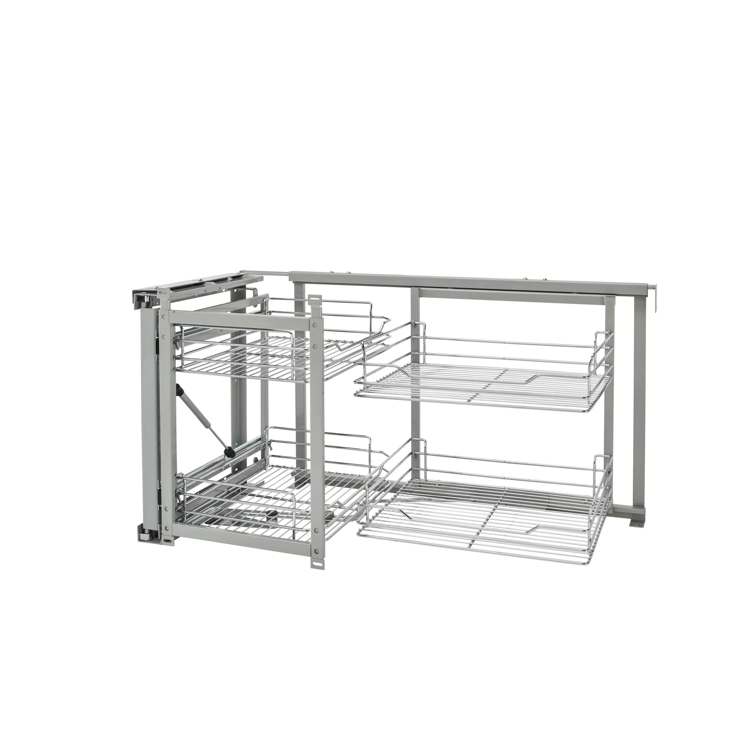 Rev-A-Shelf / 5707-18CR / Sliding 4-shelf Wire Blind Corner Cabinet Organizer