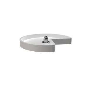 Rev-A-Shelf / 6421-18-11-52 / Polymer Kidney-Shaped 1-Shelf Lazy Susan w/Bottom Mount Rotating Post for Corner Wall Cabinets