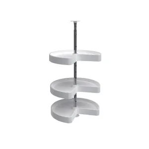 Rev-A-Shelf / LD-2473-1836-11-1 / Polymer Kidney-Shaped 3-Shelf Lazy Susan for 31" H Corner Wall Cabinets