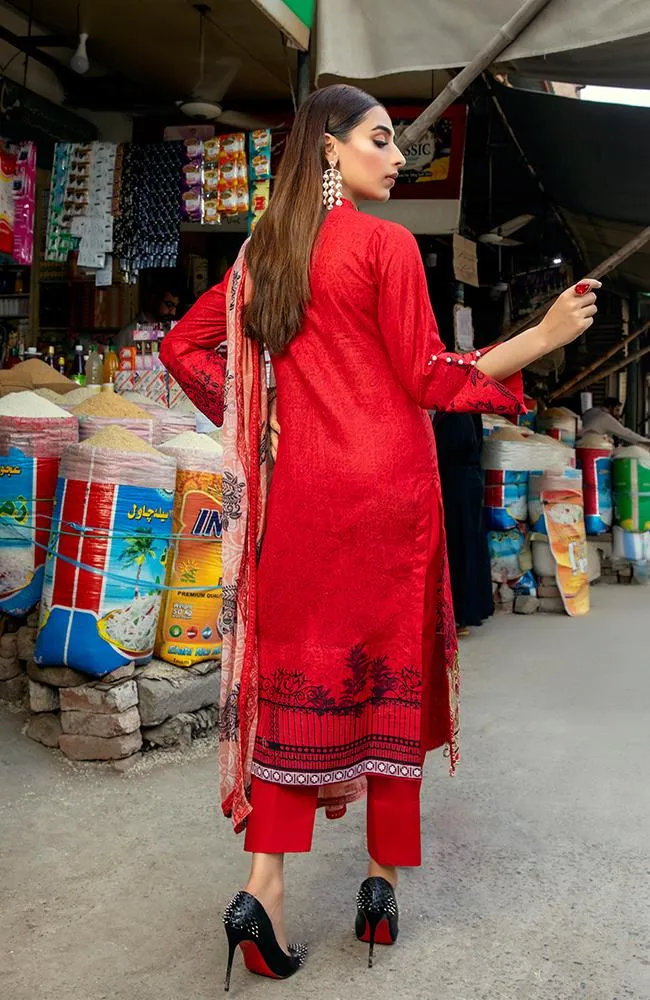 Rung by AlZohaib Digital Embroidered Collection – RDEC'21-08B