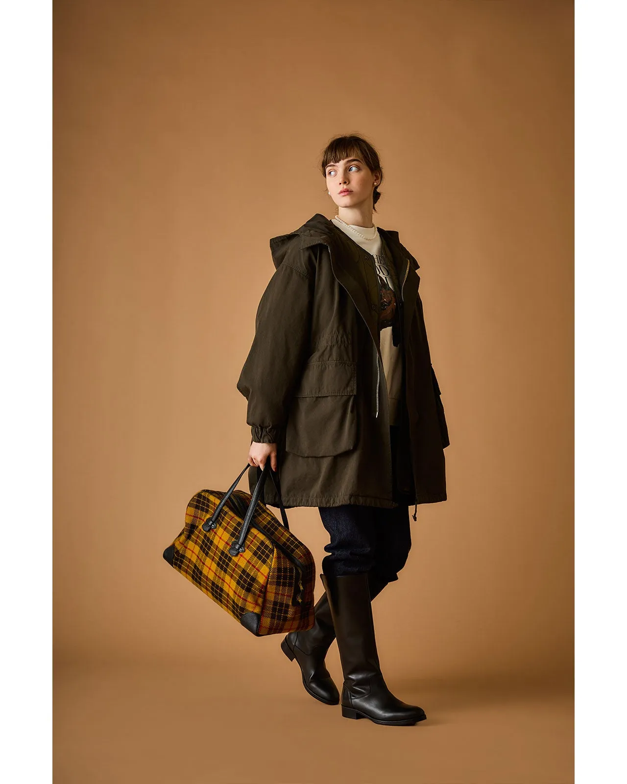 SHORT QUILTING COAT (KHAKI)