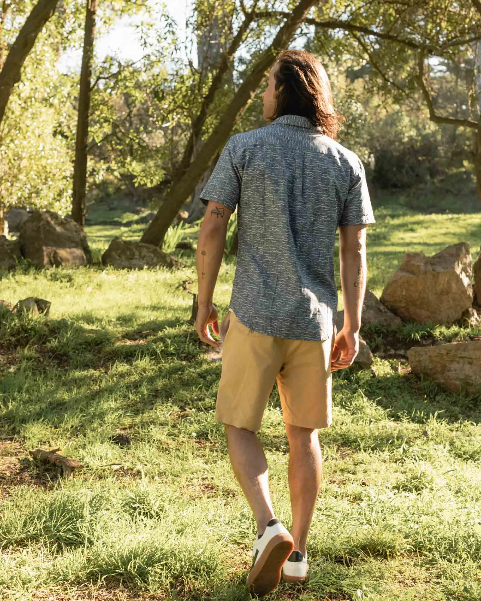 SoftHemp™ Chambray Short-Sleeve Button Down
