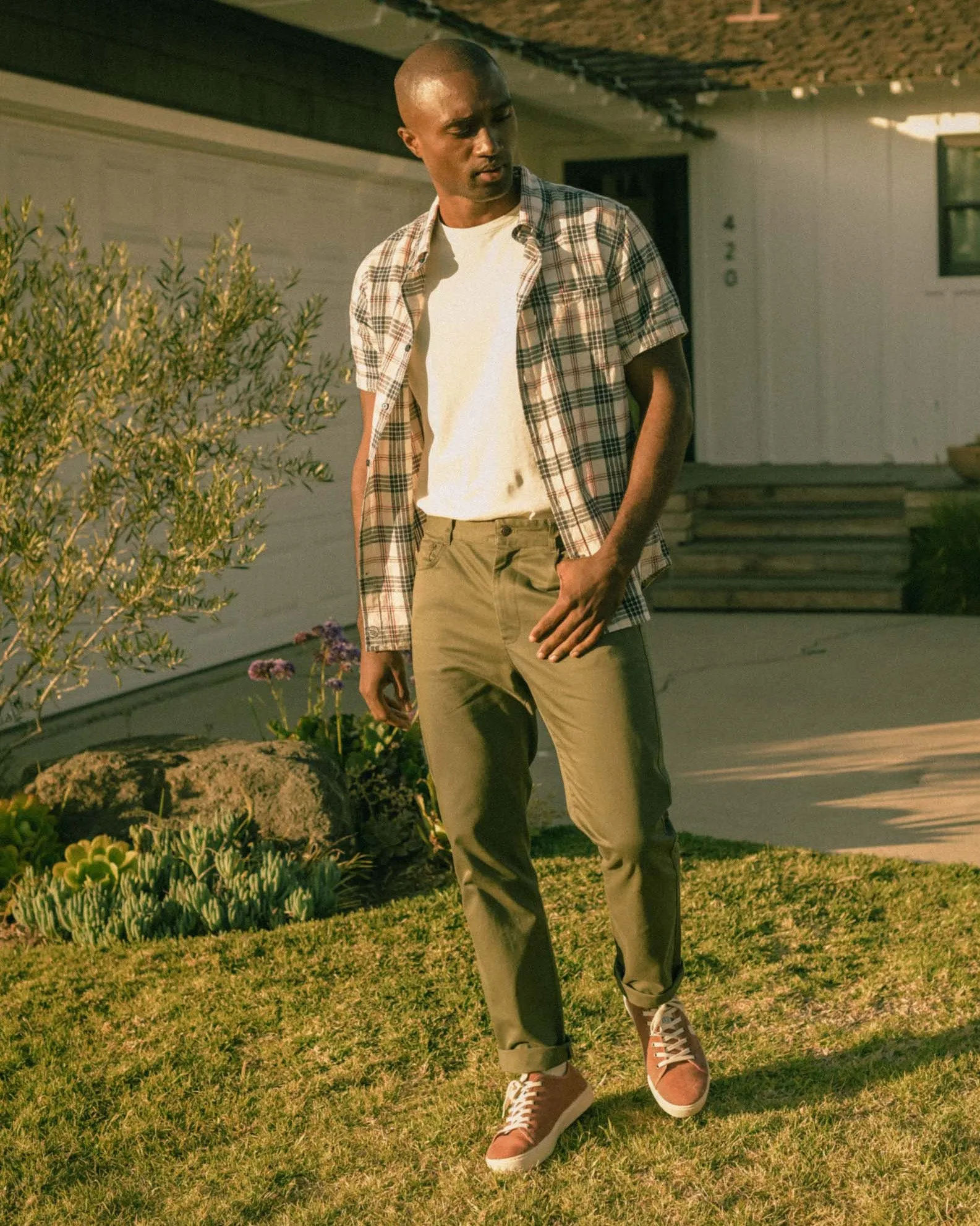 SoftHemp™ Chambray Short-Sleeve Button Down