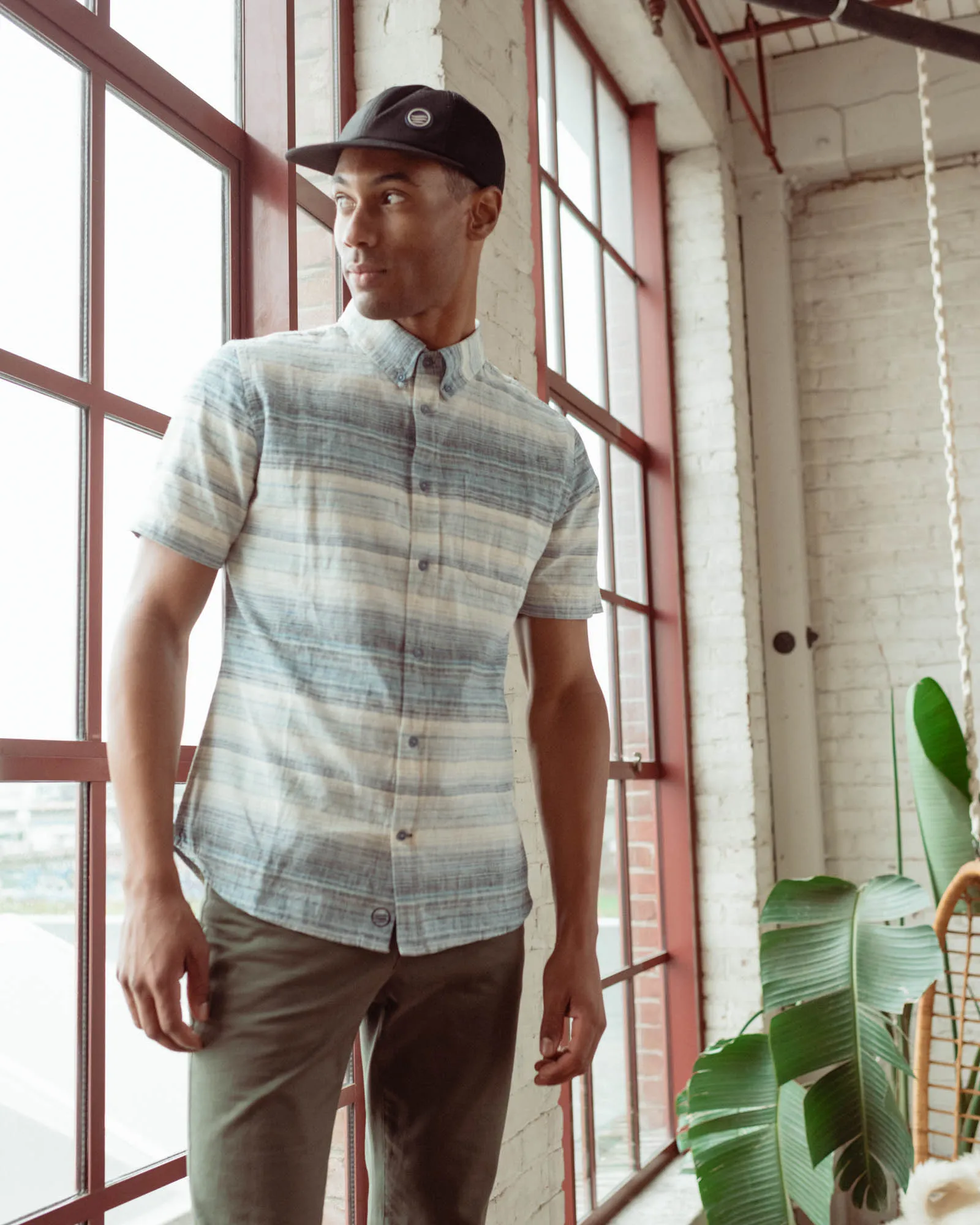 SoftHemp™ Chambray Short-Sleeve Button Down