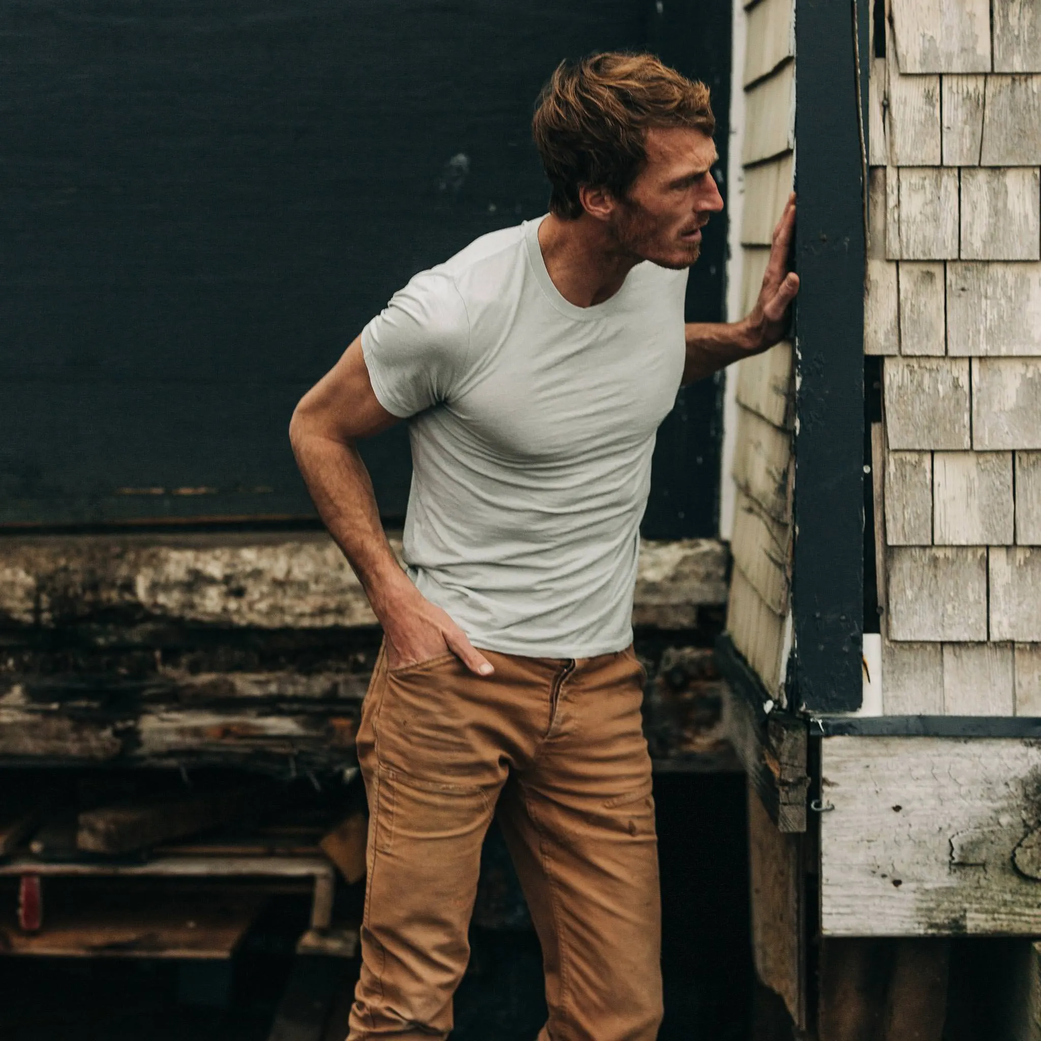 The Cotton Hemp Tee in Bay Mist