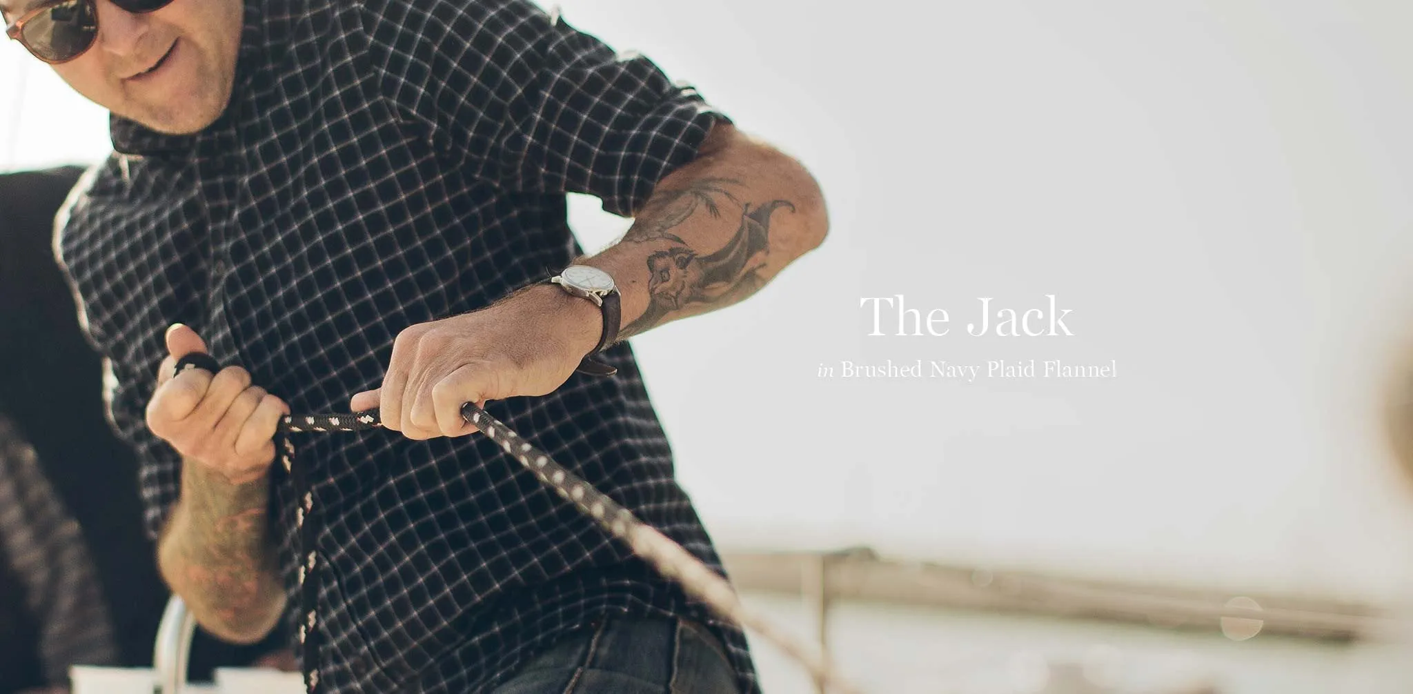 The Jack in Brushed Navy Plaid Flannel