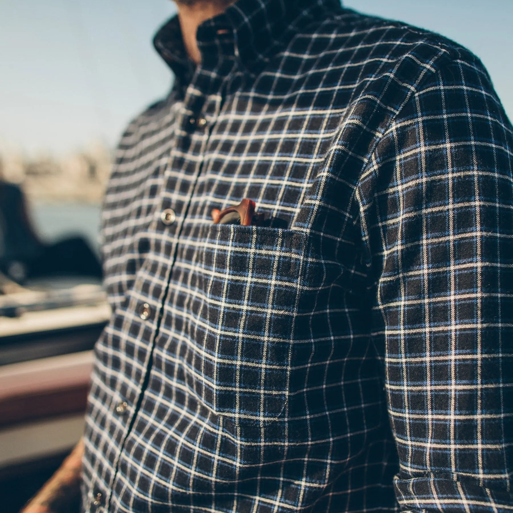The Jack in Brushed Navy Plaid Flannel