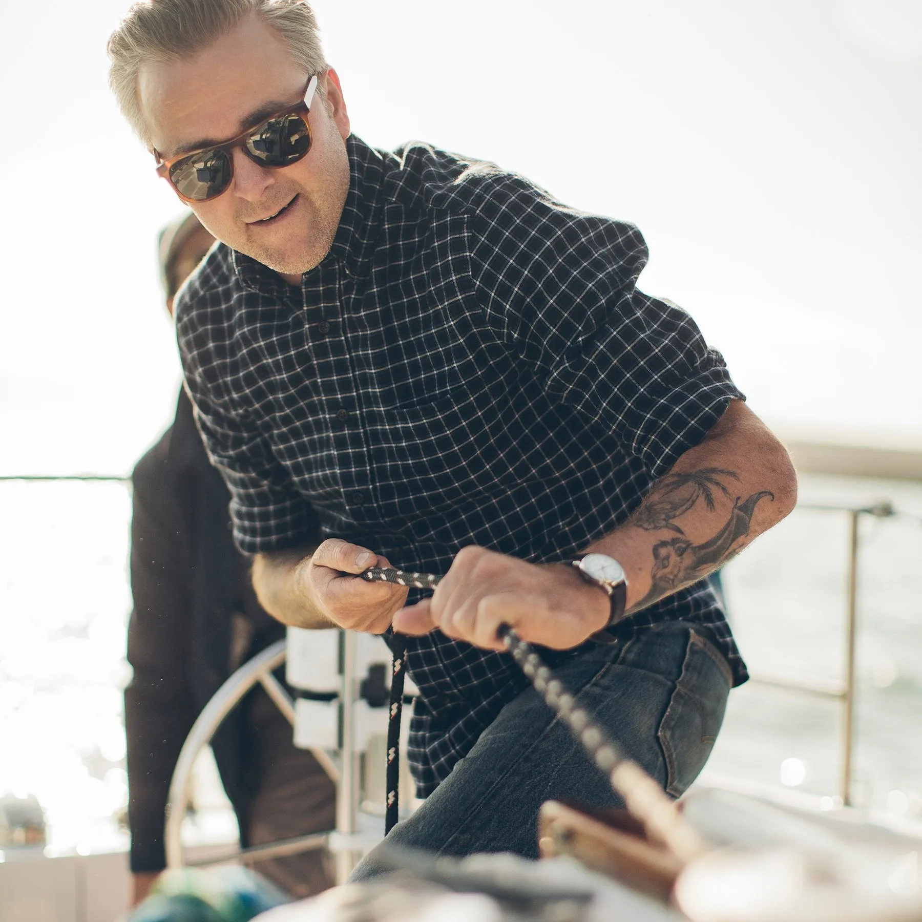The Jack in Brushed Navy Plaid Flannel