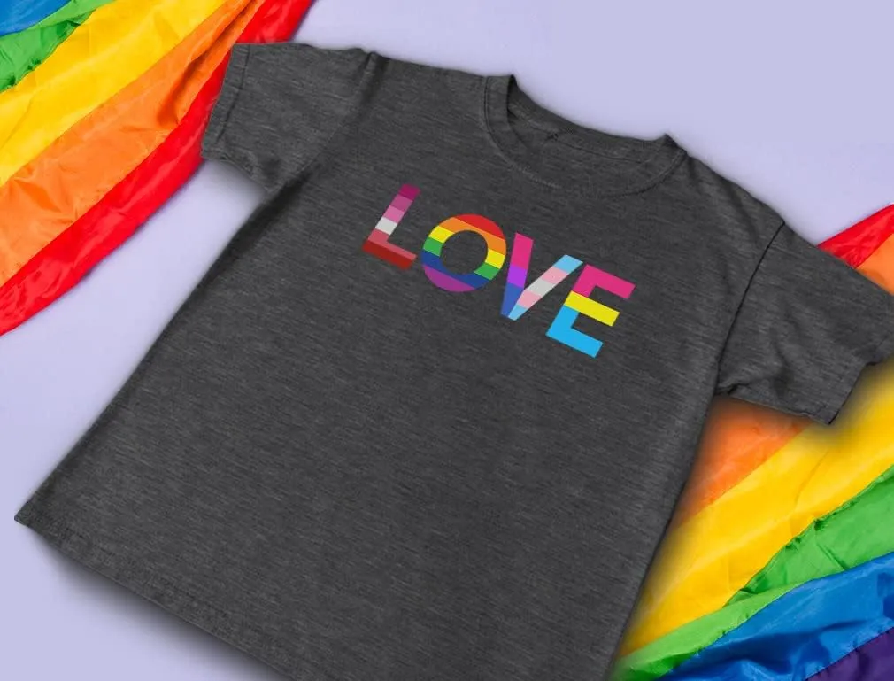 Tstars Love Pride Shirt for Men | LGBTQ Gifts - Gay Equality Rainbow Flag Mens Apparel