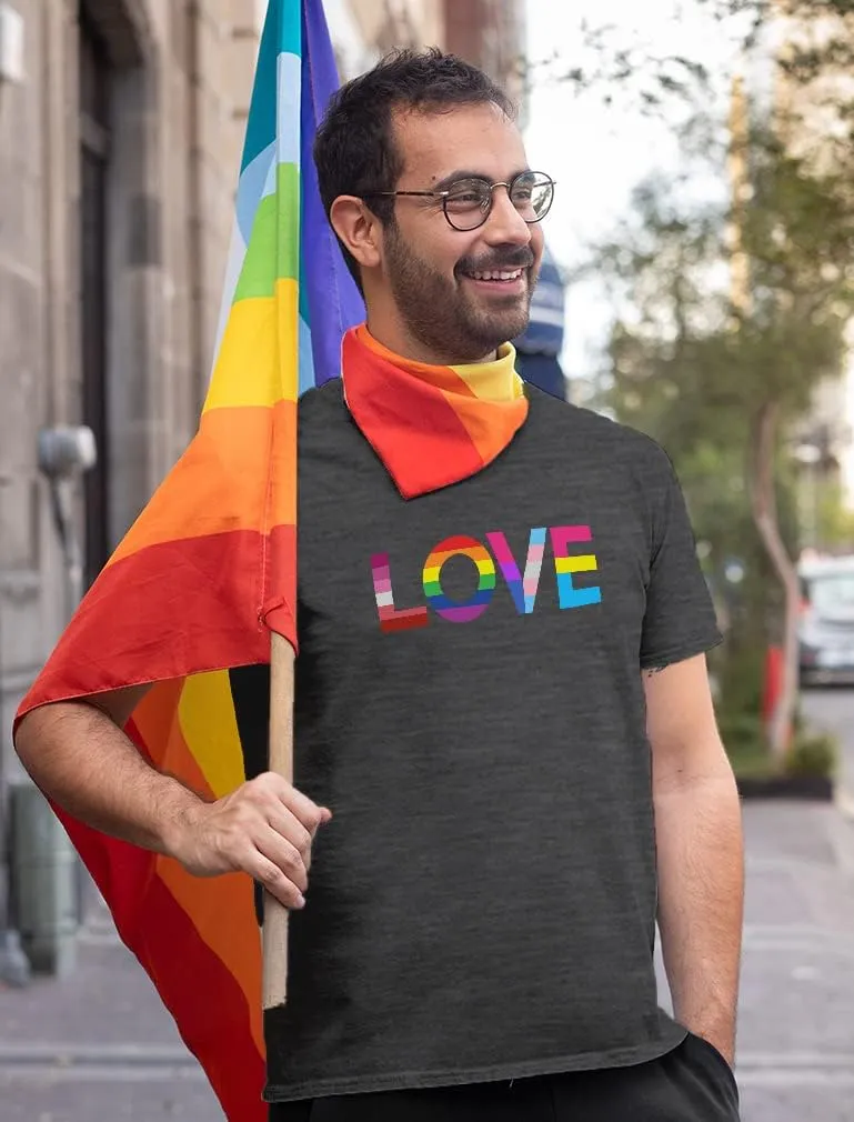 Tstars Love Pride Shirt for Men | LGBTQ Gifts - Gay Equality Rainbow Flag Mens Apparel