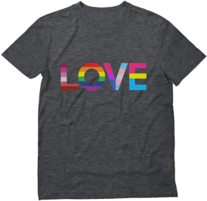 Tstars Love Pride Shirt for Men | LGBTQ Gifts - Gay Equality Rainbow Flag Mens Apparel