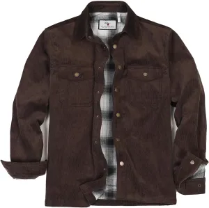 ZENTHACE Men's Corduroy Shirts Jacket with Full Flannel Lined,Snap Button Down Vintage Fall Outerwear Coat,100% Cotton